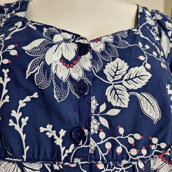 Only Necessities Evening Blue Vines Mixed Print Short Lounger Dress Size 18/20 - Picture 10 of 14